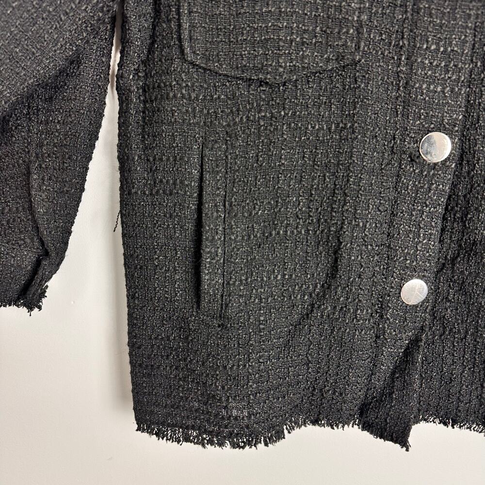 Zara Boulcé Tweed Black Classic Shacket Size XS NWT Old Money Corpcore Workwear - Picture 7 of 9